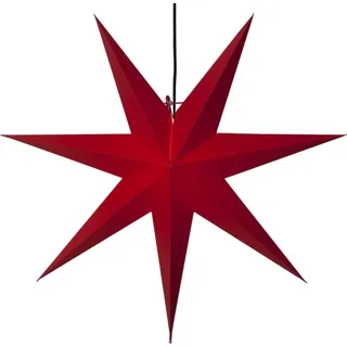 Papierstern Rozen - hängend - 7-zackig - D: 100cm - inkl. E14 Fassung u. Kabel - rot - Rot