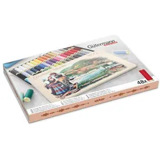Bild von creativ Nostalgie-Box mit 48 Spulen Allesnäher 100 m in verschiedenen Farben