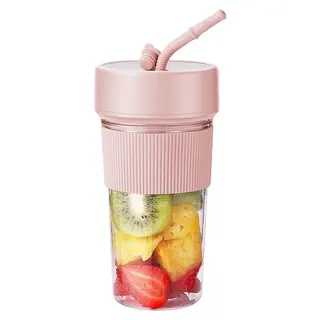 Tragbarer kabelloser Mixer - Smoothie-Becher - Wiederaufladbar - Automatische Reinigung - Sicheres Design - Akku enthalten - Rosa