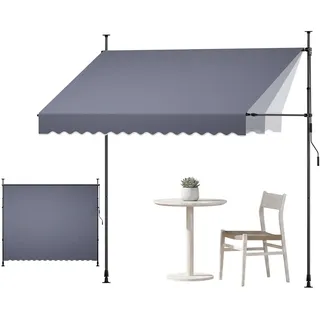 Vevor Klemmmarkise 300 cm dunkelgrau