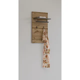 INOSIGN Garderobenpaneel »Cross,Breite 40 cm modernes Wandregal mit Haken und Kleiderstange« Wandgarderobe, Aufhänger, Höhe 70 cm, braun