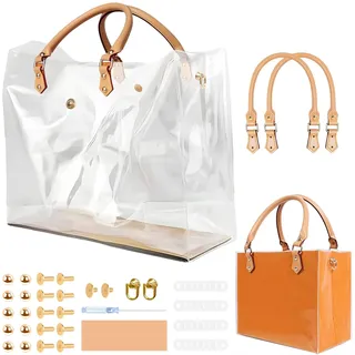 Orifesio Transparente Handtasche, Klar PVC DIY Tote Tasche Making Kit, Durchsichtige Tragetasche, DIY Taschen Set, Handgefertigte Geschenktüten Zubehör, Geschenktüten-Makeover, Transparent Bag Set, D