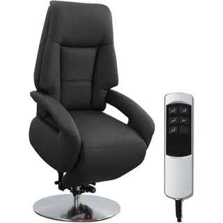 Cavadore Relaxsessel Leder 74 x 114 x 77 cm Schwarz elektrisch mit Aufstehhilfe