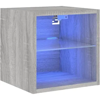 vidaXL TV-Wandschrank mit LED-Leuchten Grau Sonoma 30x28,5x30 cm