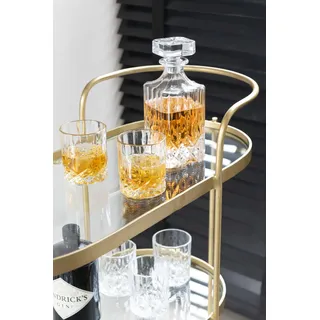 Manahee Design | Ovaler Servierwagen Metall/Spiegel Gold | Gold | 84x71x33 cm - Gold