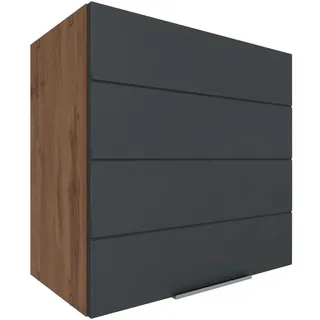 Held Küchenoberschrank , Grau, Eiche Wotan , Holzwerkstoff , 1 Fächer , seitenverkehrt montierbar , 60x57x34 cm , hängend , Küchen, Küchenmöbel, Küchenschränke, Küchenoberschränke