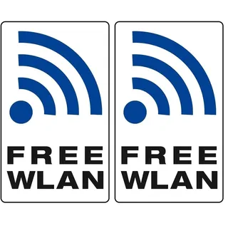 Metafranc Hinweisschild "Free WLAN" - 250 x 150 mm/Beschilderung/Infoschild/Gewerbekennzeichnung/Internet/Wifi/Hotspot / 503550 (Packung mit 2)