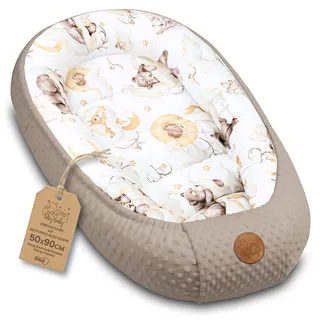 Nestchen Baby - Babynestchen Neugeborene Minky Babynest für Kinderbett Vielseitiges tragbar Nest kuschelnest zubehör für babybett warm Winter coccon Schlummer Bär Khaki