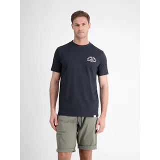 LERROS T-Shirt »LERROS Gestreiftes T-Shirt mit Front und Backprint«, blau