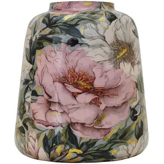 Dekovase , Rosa, Weiß, Beige , Metall , 21x21 cm , Dekoration, Vasen, Metallvasen