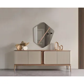 Spiegel Sideboard Kommoden Holz Garnitur Set Kommode Wohnzimmer Beige