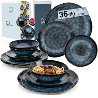 sänger Tokio Tafelservice 36-tlg. dunkelblau/schwarz