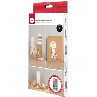 Rayher Silikon Gießform Leuchttürme 14,5 x 26 x 2 cm