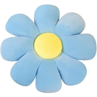 Uposao Blumenform Plüsch Kissen,60CM Sonnenblume Plüsch Kissen Tatami Blumenförmiges Bodenkissen Sofa Kissen Dekorative Couchkissen Weiches Sitzkissen für Wohnzimmer Sofa Schlafzimmer,Blau