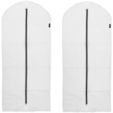 Brabantia - Kleiderschutzhüllen L - Kleiderschutztasche - Transparenter Hängesack - Kleiderschrank Aufbewahrung - Kleiderständer Organisator - für Mäntel & Kleider - 2er-Set - White - 60 x 135 cm