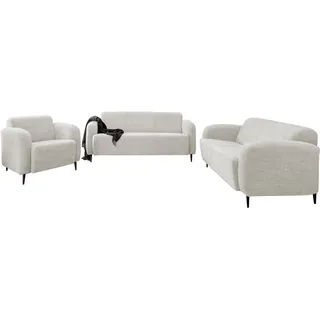 Home Affaire 3-2-1 Garnitur Polyester 3-Sitzer + 2-Sitzer + Sessel Weiß