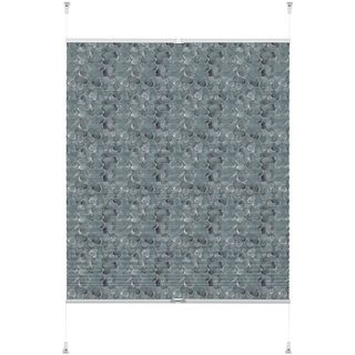 GARDINIA Easyfix Plissee, Blickdichtes Faltrollo zur Befestigung ohne Bohren und Schrauben, Individuell verstellbar, 80 x 130, Blau Camouflage