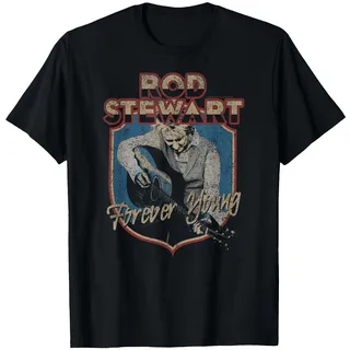 Offiziell Rod Stewart Forever Young Vintage Rock Klassik T-Shirt, Herren, Schwarz, L