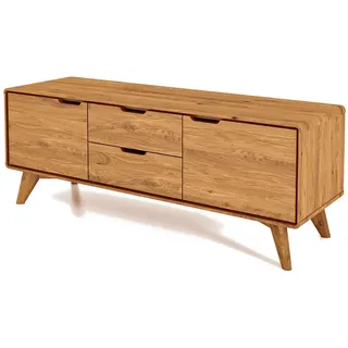 byoak Kommode Niedrig Greg Wildeiche , Holz , Echtholz,Wildeiche , 134x48x40 cm , Kleinmöbel, Kommoden, Kommoden