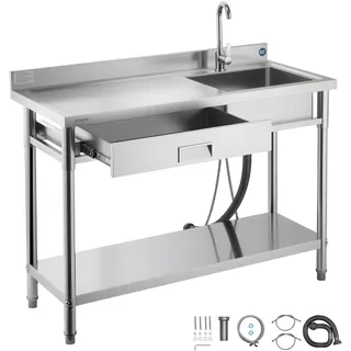 Vevor Spültisch Spülbecken 120 x 50 x 94 cm