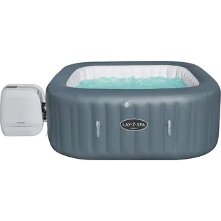 Hawaii Lay-Z-Spa HydroJet Pro Spa aufblasbar BESTWAY 6-Personen + Pumpe + Filter + ChemConnect - Dunkelgrau, Grau