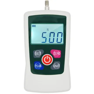 Digitales Kraftmessgerät 500 N/ 50 kg/ 110 lb/ 1760 oz Tragbares Push-Pull-Kraftmesser, schaltbares, hintergrundbeleuchtetes Mini-Dynamometer mit 6 Leuchtenköpfen, Aufbewahrungskoffer, automatische