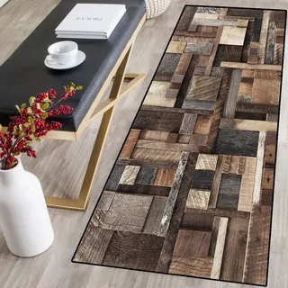 Single tree forest Teppich Läufer - Teppiche - Läufer Flur Teppich,Niederflor Bunter Modern rutschfest Waschbar,Pflegeleicht,Geruchsneutral,für Korridor,Schlafzimmer,Innen Wohnzimmer