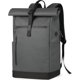 Inateck RollTop Rucksack Herren Damen 25L-30L Fahrradrucksack Schulrucksack für Uni Fahrrad Freizeit Job Sport Reisen, Radsport Stylische Tagesrucksack mit 17 Zoll Laptopfach - Grau