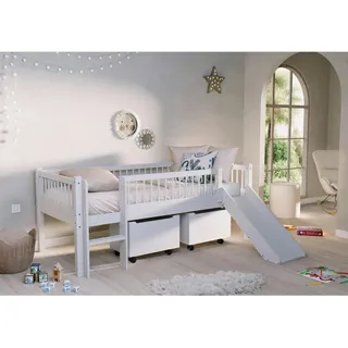 Vipack Spielbett Forrest 90 x 200 cm Buche massiv weiß lackiert