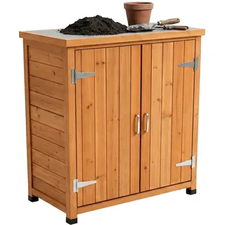 Relaxdays Pflanztisch Orange 90 x 75 x 40 cm