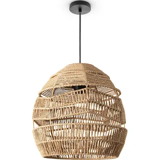 Paco Home Pendelleuchte »VILLA« E27 Pendelleuchte Hängeleuchte Vintage Rustikal LED Boho Papier E27, braun