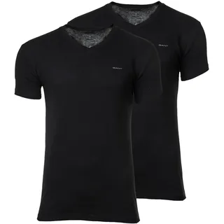 GANT 900012018 Kurzarm-t-shirt Mit V-ausschnitt 2 Einheiten - Black - M,
