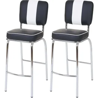 MCW Barhocker 2er-Set Schwarz/Weiß