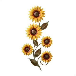 xyuayamz Metallbilder Wanddeko, Wanddeko Metall Sonnenblume, 3D Wandbild Metall, Moderne Metalldeko Wandkunst für Wohnzimmer Schlafzimmer Arbeitszimmer Büro Garten, 30 * 14.6CM