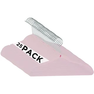 Simplify 25 Stück Kinder-Samt-Kleiderbügel, schmales, rutschfestes Design, platzsparend, Farben passend zu jeder Baby-Krankenschwester, Rouge, 25 Stück