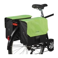 Doppel-fahrradtasche Gepäcktasche 500 2 × 20 Liter Schwarz/neongelb