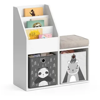 Vicco Kinderregal Luigi Weiß 72 x 79 cm Mini, mit 2 Faltboxen opt.5 , Holzwerkstoff , Rechteckig , 30.9x79x72 cm , Babymöbel & Kindermöbel, Babyzimmer, Babyregale & Kinderregale