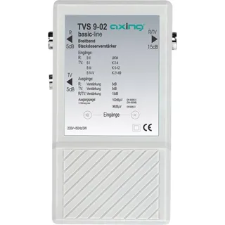 Axing TVS 9-02 TV-Signalverstärker 47, TV, UKW 10 dB, 1 x 15 dB) TV-Antennenverstärker Kabelfernsehen