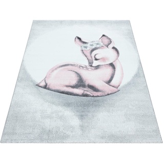 Ayyildiz Teppiche Kinderteppich »Bambi 850«, rechteckig, 11 mm Höhe, Rehkitz Motiv, Kurzflor Ayyildiz Teppiche pink 80 cm