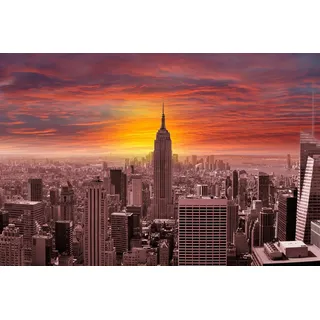 Papermoon Fototapete »New York bei Sonnenuntergang«, bunt