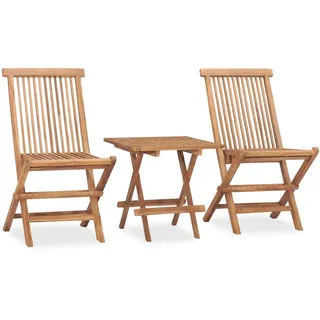 Best Möbel Gartenmöbel Set Balkonmöbel-Set 3-tlg. Garten-Essgruppe Klappbar Massivholz Teak - Gartenmöbelgarnituren Cloris Neu9694841 1parcel - Braun