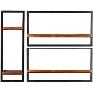 SIT Möbel Agra Wandregal 95 x 25 x 75 cm Schwarz