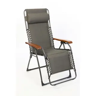 Garten-Relaxsessel , Anthrazit, Dunkelbraun, Walnussfarben , Holz, Metall, Textil , Buche , 67x120x70 cm , klappbar, wetterbeständig, UV-beständig, inklusive Armlehnen, Bezug abnehmbar, abwischbar, Nackenkissen abnehmbar , Gartenmöbel, Gartenliegen, Liegestühle
