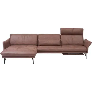 Himolla Ecksofa , Braun , Textil , Ottomane links, L-Form , 300x174 cm , Blauer Engel, Goldenes M, Emas , Typenauswahl, Fußauswahl, Lederauswahl, Stoffauswahl, Sitzqualitäten, Hocker erhältlich, Rücken echt, individuell planbar , Wohnzimmer, Sofas & Couches, Wohnlandschaften, Ecksofas