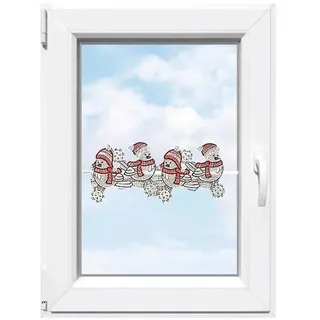 Stickereien Plauen Scheibengardine »Wintervögel« Stangendurchzug 1 Stk. tlg. Fensterdekoration "Wintervögel", rot