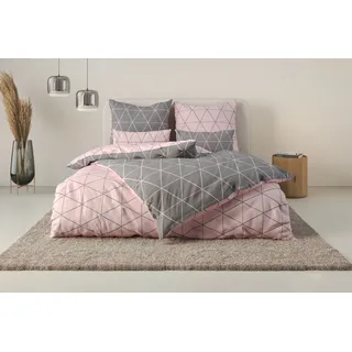 OTTO home Balsby Renforcé Rosa 155 x 220 cm + 2 x 80 x 80 cm