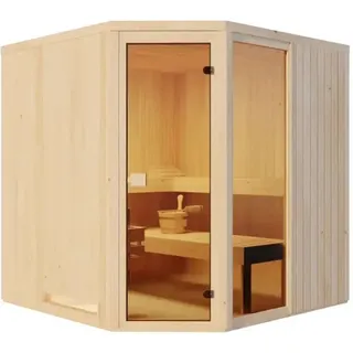 Finntherm Sauna Family Naturbelassen 194 cm x 194 cm Wandstärke 40 mm