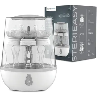 Nuvita Sterieasy 1083 | Elektrischer Dampfsterilisator | Desinfiziert bis zu 6 Babyflaschen in 6 Minuten | Pflegeleichte Edelstahl-Heizplatte | BPA Frei | EU Produkt |Italienisches Design