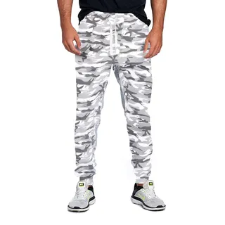 PROGO USA Herren-Jogginghose, Basic, Fleece, meliert, elastische Taille, Snow Camouflage, Mittel