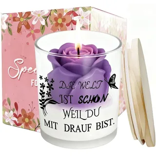 Geschenke für Frauen, Candle Duftkerze für Beste Freundin Frauen, Geschenke für Freundin Mama Oma Schwester Ehefrau Natürliche Sojakerze als Weihnachten Geburtstagsgeschenk (Lila)